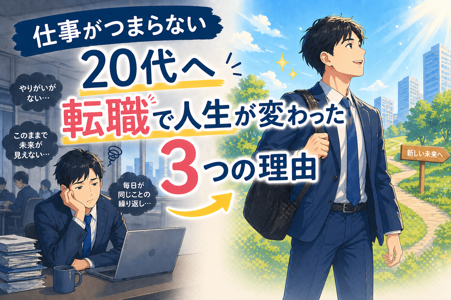 仕事がつまらない20代へ｜転職で人生が変わった3つの理由